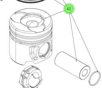 Steyr 500902 - Piston Assembly for Steyr SE Series Marine Engines