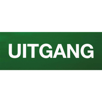 Marine Exit Identification Sticker "UITGANG", Dutch, Soft PVC, Green & White, 300×120 mm