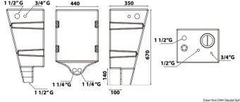 Osculati 52.145.78 - White polypropylene tank, suitable for fresh water, holds 60 litres; designed for wall mounting