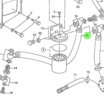 Nanni Diesel 970301850 - Fuel Injection Pump Hose for Fuel Filter Assembly