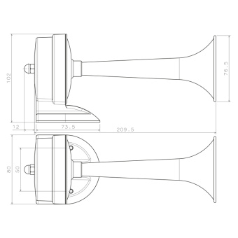 Nuova Rade 74308 - Trumpet Electric Horn, Chrome Plated, 12V 1.5A