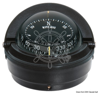 Osculati 25.082.11 - RITCHIE Voyager External Compass 3" Black/Black