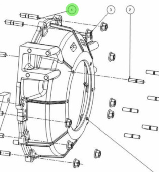 Nanni Diesel 39020549 - Flywheel Housing Stud Bolt for T6 Series Engines
