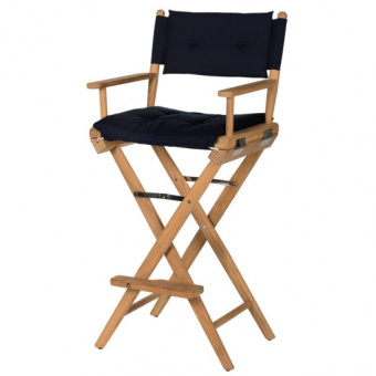 High Teak Folding Director's Chair Navy Deluxe