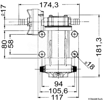 Osculati 16.048.12 - Self-Priming Electric Pump 12 V 26 l/min