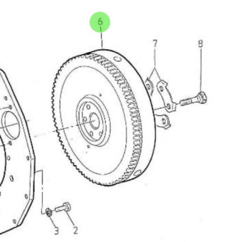 Nanni Diesel 970304018 - Complete Flywheel 6.280 for 5.250TDI and 5.280HE Engines