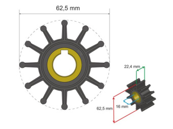 Albin 06-01-015 - Premium Impeller Kit