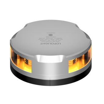 Lopolight 201-023S-FB - Navigation Light 2NM 360° Yellow/Strobe, Silver W/FB Base