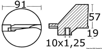 Osculati 43.253.00 - Anode Fin For 115 HP 4 Strokes