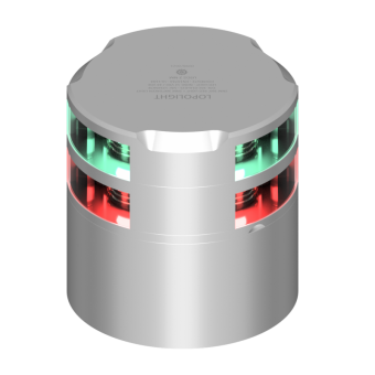 Lopolight 201-014+015-CD - Navigation Light 2NM 360° Red+Green, Silver W/Conn & Alu-Base CD
