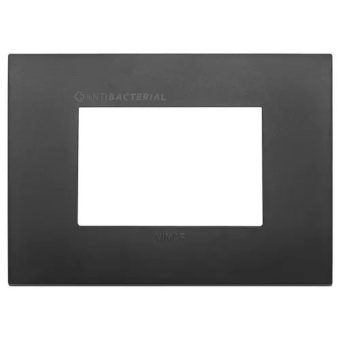 Vimar 19653.AB.71 Classic Plate 3M Techno Antibact, Black