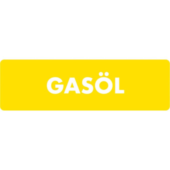 Marine Gas Oil Identification Sticker "Gasöl", German, Soft PVC, 100×30 mm