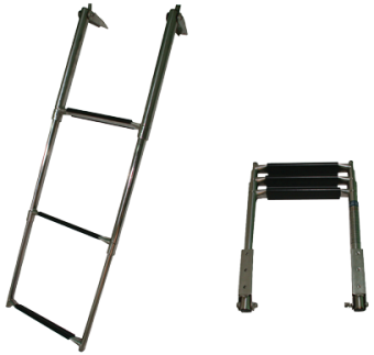 Allpa Stainless Steel Telescopic Bathing Ladder, 4 Steps Lined With Plastic, Max. Tube Ø38mm