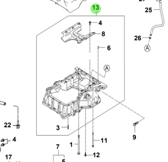 Bukh 21510-3A110 - Upper Engine Oil Pan Assembly for S270J Engines