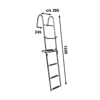Båtsystem SL150R - Stainless Steel Side Ladder 6 Steps 150×27 cm