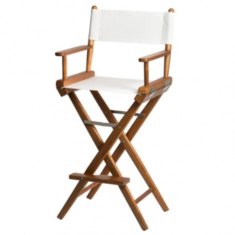 High Teak Folding Director's Chair Wit Canvas