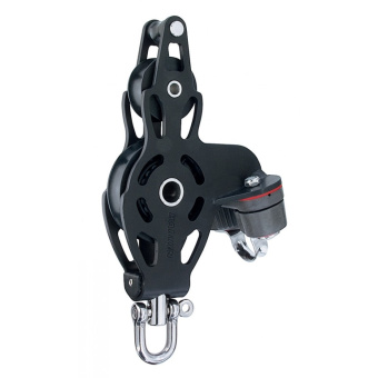 Harken HK6099 75 mm Aluminium Fiddle ESP Block with Swivel, Becket, Cam Cleat