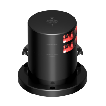 Lopolight 301-009ST-PRO - Navigation Light 2NM 112,5° Red, Double Port, Black Anodized