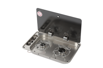 Allpa Airxcel Gas Hob Unit With Cover, Burners: 1x Small/1x Medium