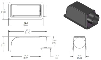 MSI TB104-4E 10" X 4" ABS Plastic Transition Box with 4" Ring End