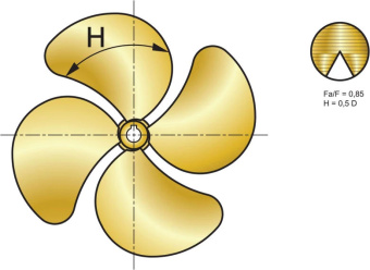 Vetus P4G26X20R - 4-bladed Propeller P4G, 26" x 20", right-handed