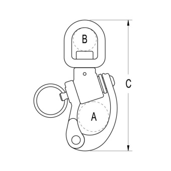 Ronstan RF6511 Swiveling Small Bail Trunion Snap Shackle 150mm
