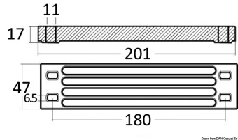 Osculati 43.254.05 - Aluminium Oblong Anode For Yamaha