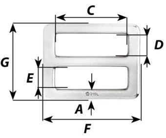 Wichard 6772 - Double Buckle Stainless Steel 5-8 x 45 mm - 10 pieces