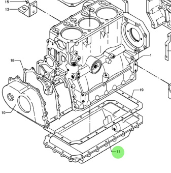 Bukh 000E6954 - Oil Sump for DV36 and DV48 Engines