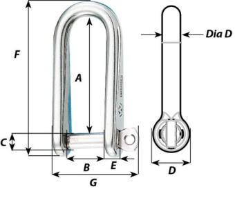 Wichard 1234 - Self-locking Tack Shackle 8 mm