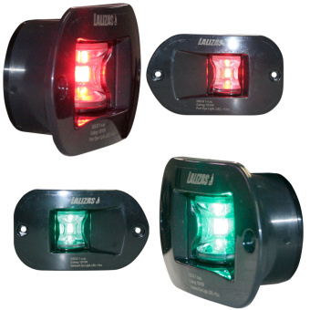 Lalizas 71315 - FOS LED 12 Starboard & Port Lights 112,5°, Side & Flush Mounted, Set, With Black Housing