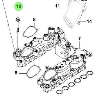 Bukh 11403-06506K - Intake Manifold Bolt for S270J Engines