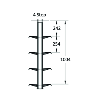Attwood 19902-44 - Garelick Retractable Telescopic Ladder 4 Steps