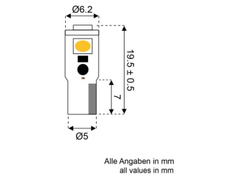 Talamex LED T5 Wedge Instrument Bulb