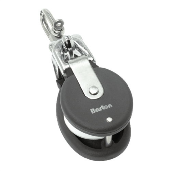 Barton 90402 – Snatch Block with Stainless Steel D Shackle 48mm, Plain Bearing, Ø48mm Sheave, Max Rope 16mm