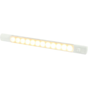 Hella Marine 2JA 958 121-101 - Warm White/Red LED 3W Surface Mount Strip Lamp - 12Volt - WITH Switch - Waterproof