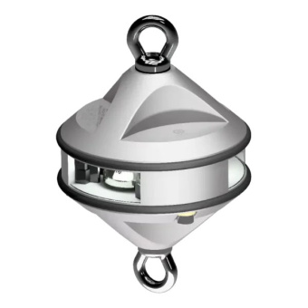 Lopolight 300-112G2-H1C - Navigation Light 3NM 360° White, Hoist, Silver Anodized (20m)