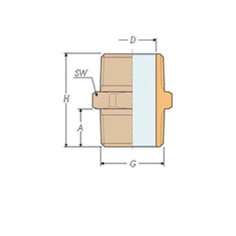 Guidi Double Nipple Brass 2 1/2"