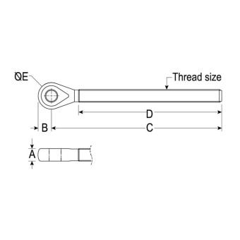Ronstan RF1502-0505 Threaded Eye, 5/16" UNF Thread