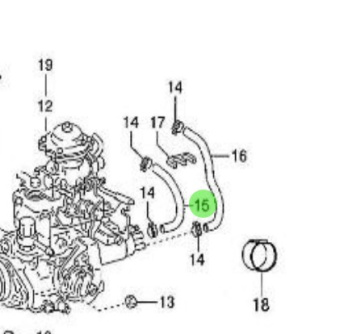 Nanni Diesel 970312302 - Water Bypass Hose No. 2 for T4.155 and 4.380TDI Engines