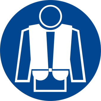 Marine Life Jacket Must Be Worn Safety Sticker, Soft PVC