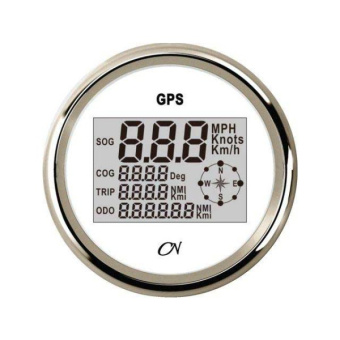 GPS Speedometer - White Dial, Chromium Bezel, Scale 0 - 9900, Ø96 mm