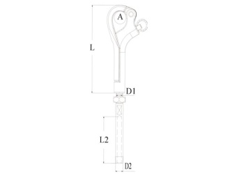 Talamex SS AISI 316 Pelican Hook And Swage Stud Terminal M6 Ø4 mm
