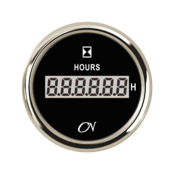 Digital Hour Meter - Black Dial, Chromium Bezel, Scale 0 - 99999.9