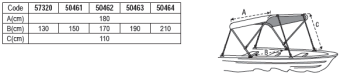 Lalizas 50464 - Aluminium Bimini "Poseidon" 180x210x110cm White