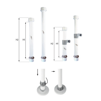 Nuova Rade 44060 - Table Pedestal Telesc. Alum. Ø60x380-600mm, White