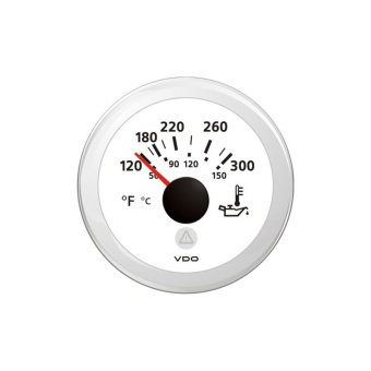 VDO A2C59514234 - Engine oil Temperature Gauge 120°-300°F / 50°-150°C White ViewLine 52 mm