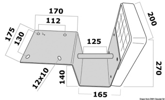 Auxiliary Outboard Stern Bracket​ (Reduced Fit) 15 HP 40 Kg 175x178 mm - Osculati 47.376.13