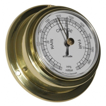 Altitude Barometer Brass English Front Loaded Ø95 mm