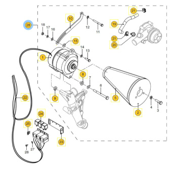 Vetus STM9805 - Second Dynamo 110A for MHI Engine